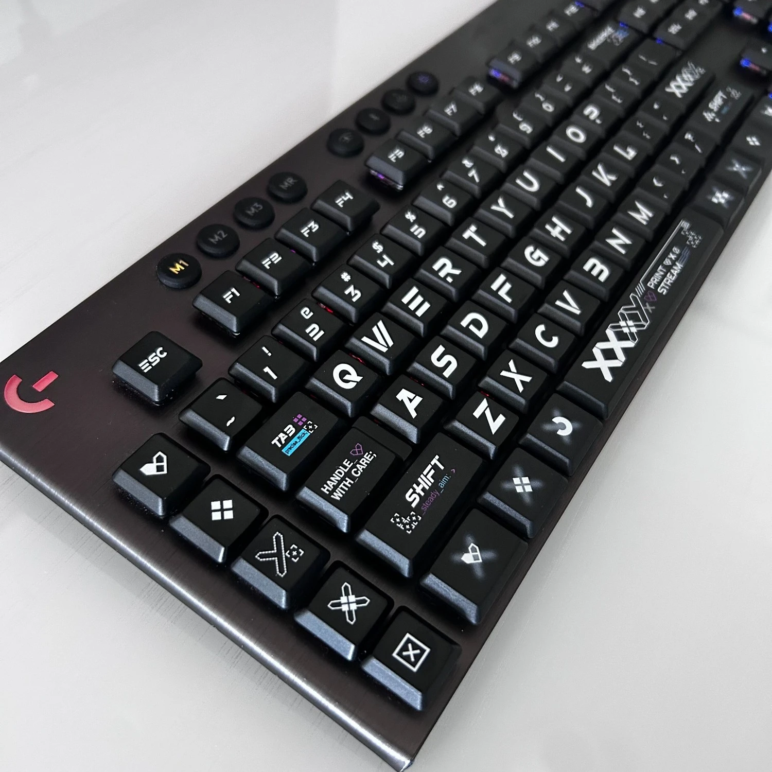 PBT translucent G915 keycap for Logitech G815/G915/TKL mechanical gaming keyboard, non-slip, wear-resistant and non-oiling