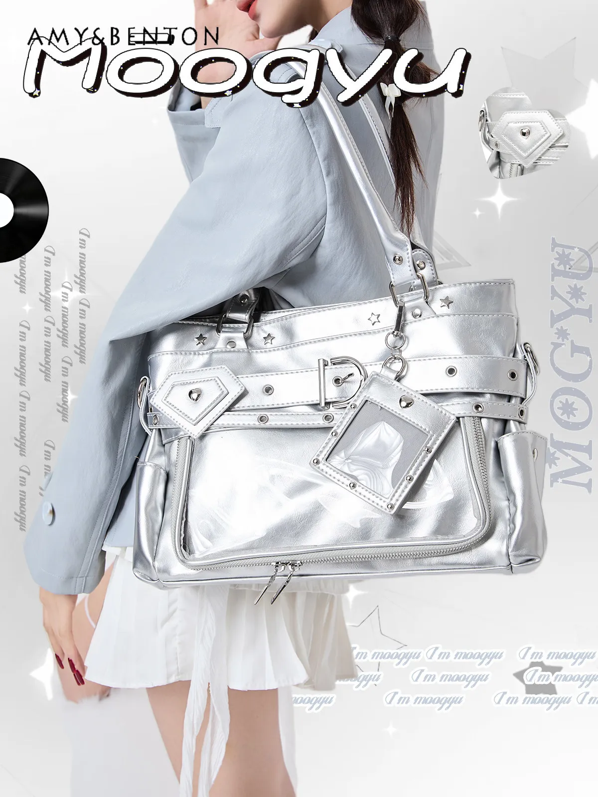 

Original Street Hot Girl Motorcycle Tote Bag Japanese College Style Large Capacity Commuter Daily Versatile Handbags for Women