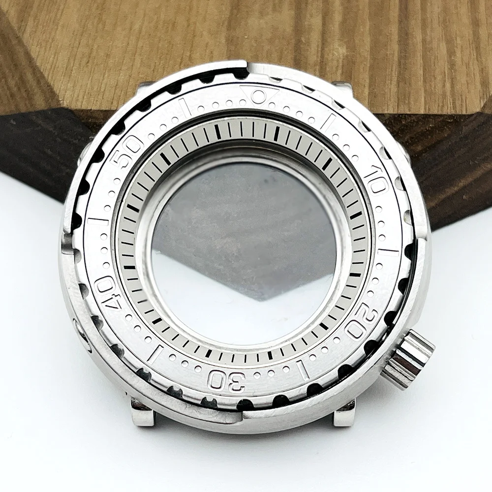 Cassa per orologio in scatola con custodia per tonno da 47 mm con inserto per lunetta 38x31,5 mm adatto per cassa con movimento 7S26 NH34 NH36 NH35 Custodie posteriori trasparenti