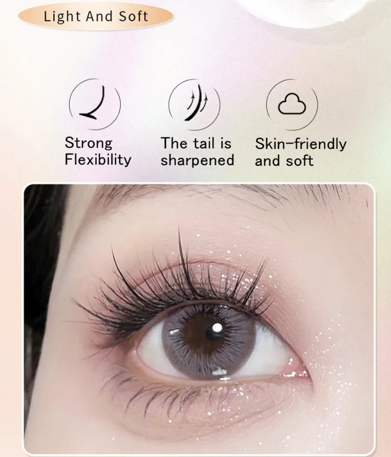 32 Rows 7 Kinds Mix False Eyelashes Large Capacity Segmented Lower Lash Extensions Individual Cluster Thick Natural Curling