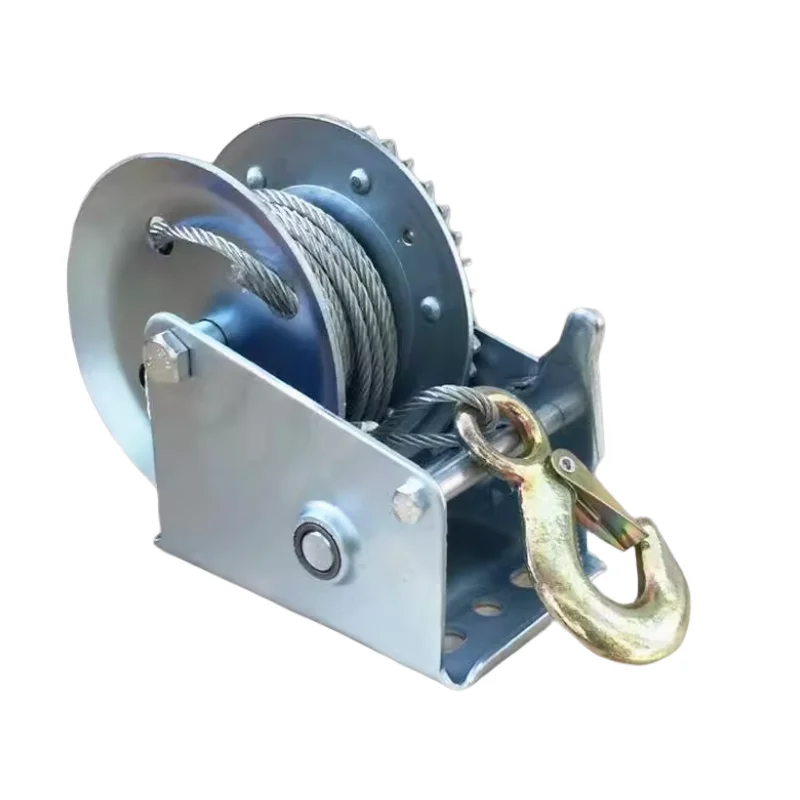 Manual Hand Crank Winch 800/3000 lbs With 8M Steel Wire Rope Self-Locking Hoisting Winch for Trailers Boats Industrial Use