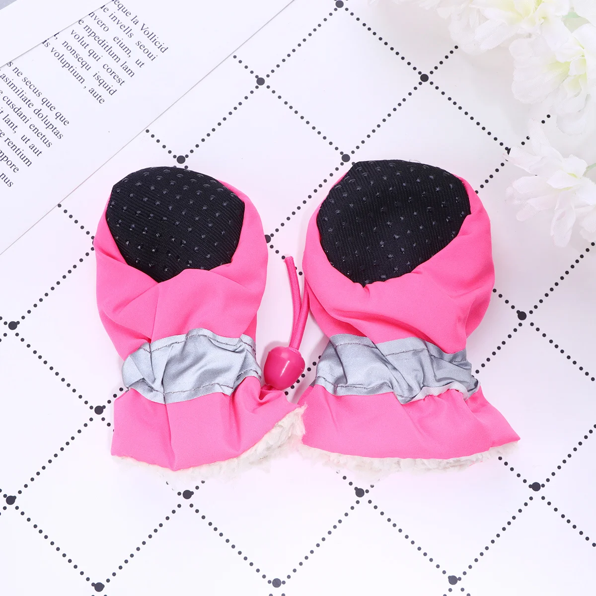 

4Pcs Non-Slip Pet Shoe Covers Dog Boots Adjustable Elastic Bands Protect Paw from Abrasive Surfaces Pink Size 6