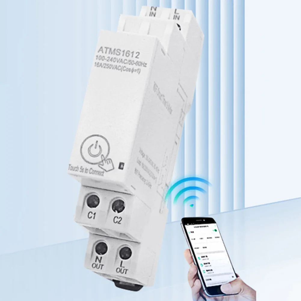 For Production Workshops WiFi Smart Timer Energy Monitoring Device DIN Rail 35mm Mounting Touch Switch Control view 6