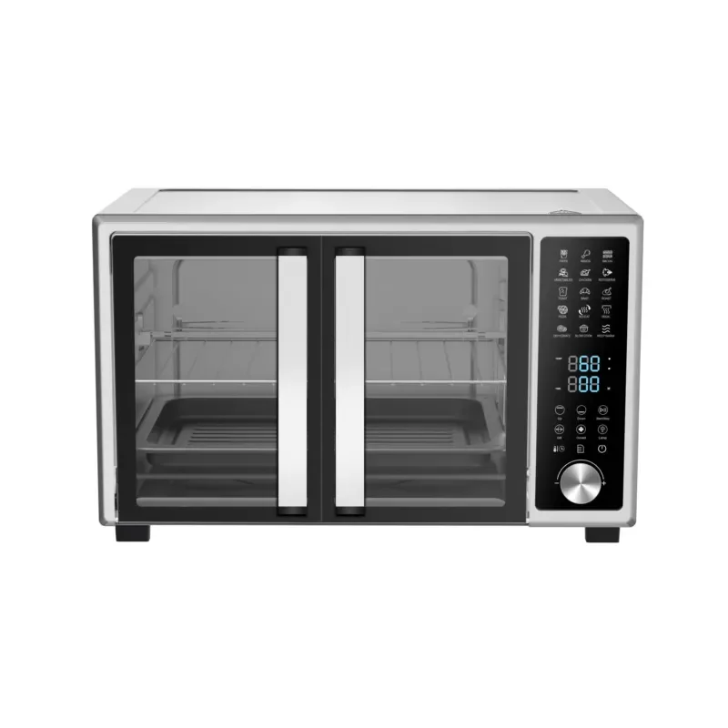 Large capacity double door electric oven stainless steel liner convection countertop baking kitchen appliances