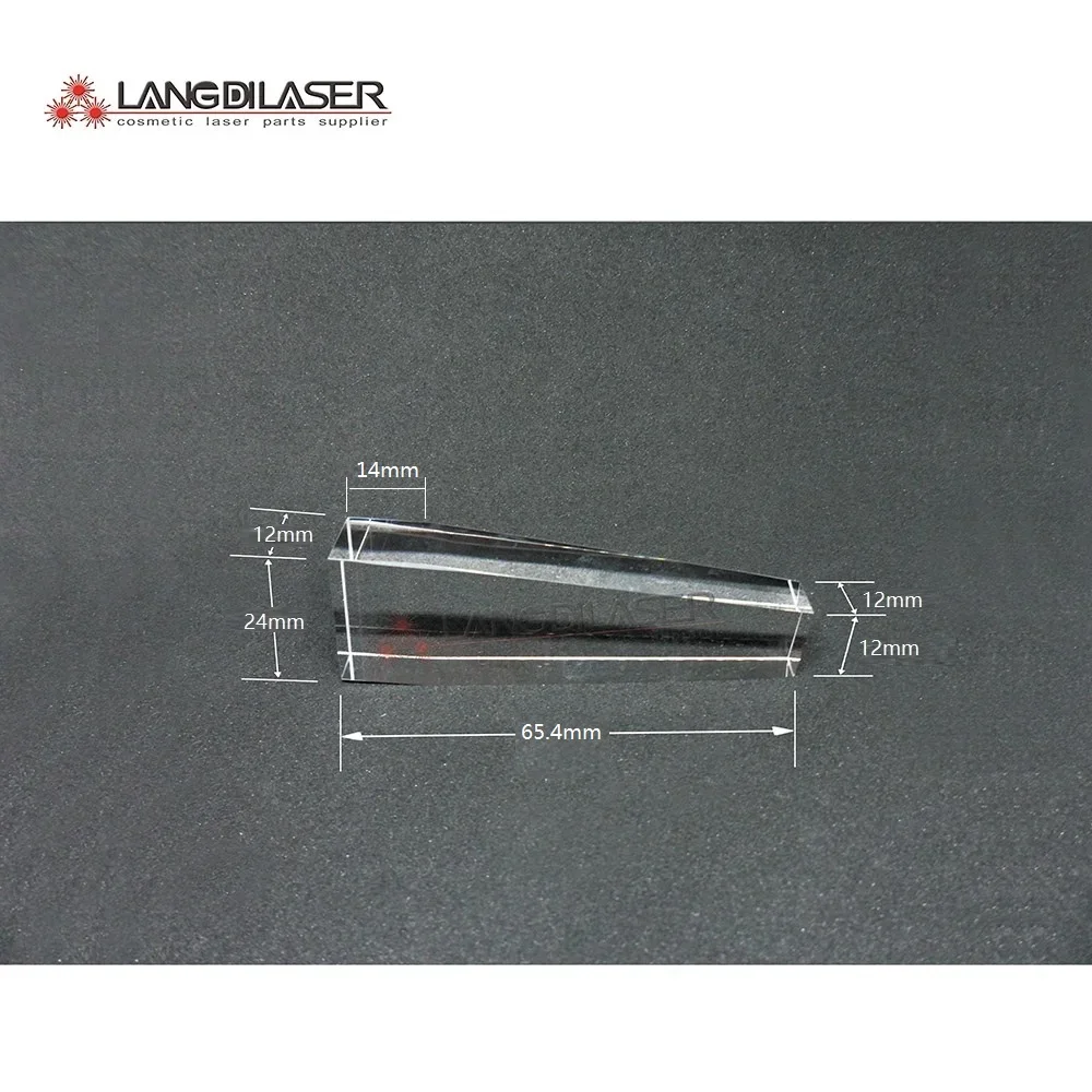 Tamaño: 65,4 (14)* 24(12)* 12, cristal de guía de luz láser de diodo, ventana Láser de Diodo @ 808nm, Prisma de cristal de diodo