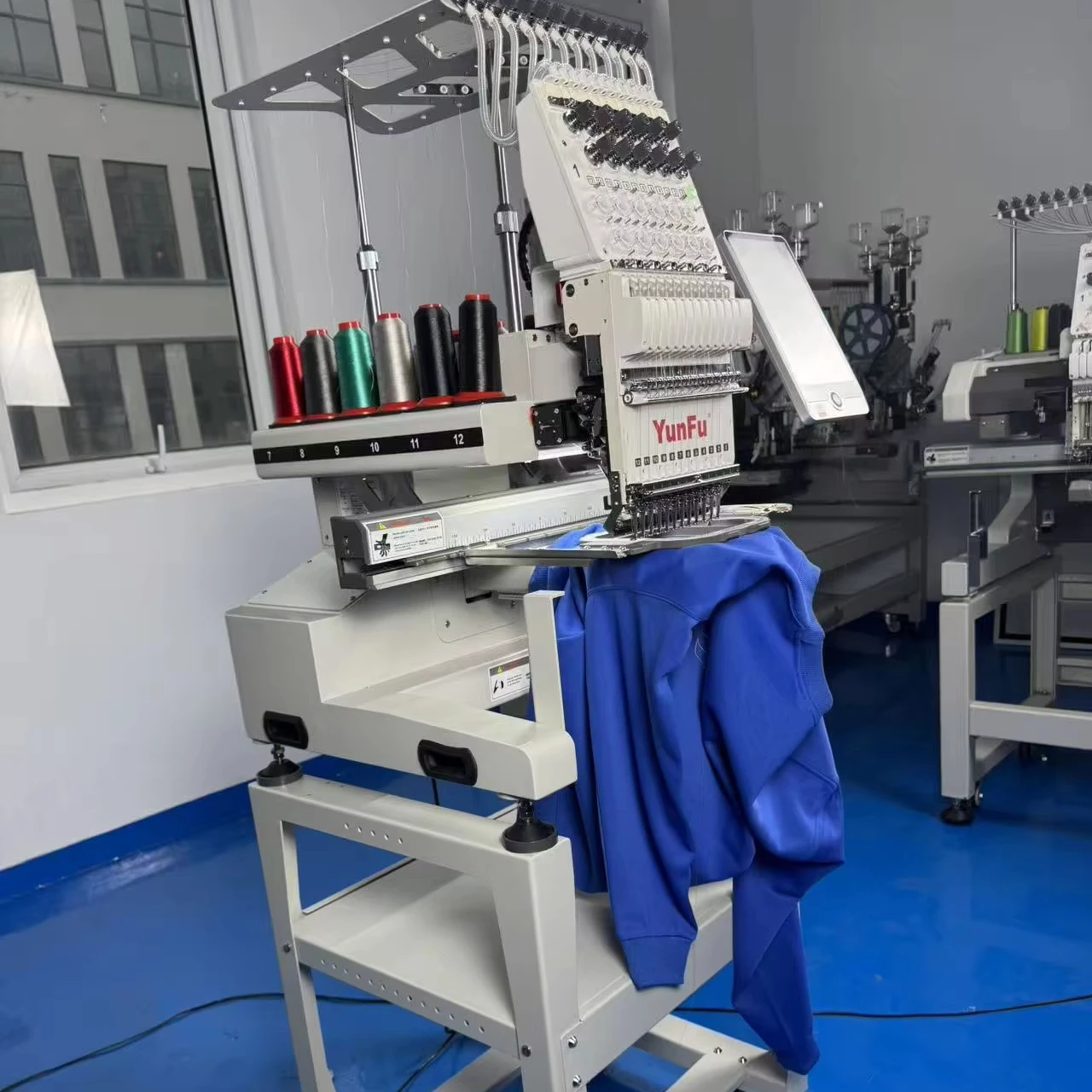 Single Head 12 Needles Cap & T-Shirt Embroidery Machine 210*360mm Computerized Automatic Home Use