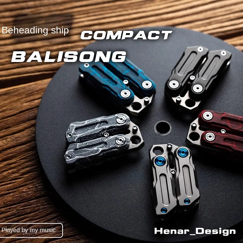 WANWU-EDC Chopper-Compact Butterfly Flip EDC Titanium Alloy Bottle Opener Pry Bar Batch Head Multifunctional Decompression Toys