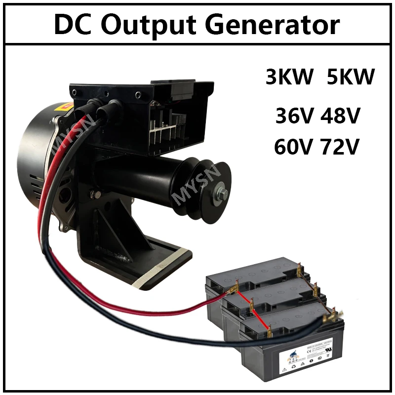 3KW 5KW Electric Permanent Magnet Generator 36V 48V 60V 72V Alternator Rare Earth 5000W 3000W Dynamo With Base For Vehicle Boat