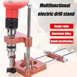 Alumínio Alloy Woodworking Drill Locator com Escala, preciso posicionador, guia de broca, passador Jig, perfurador, DIY Home Tool