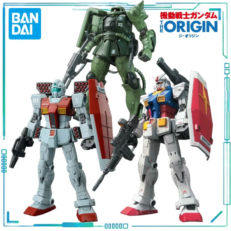 

BANDAI Genuine HGGTO Series Ordinary Version MS-06 Zagu II C-6/R6 Type，RX-78-02，RGM-79 Plastic Assembly Model Collectibles
