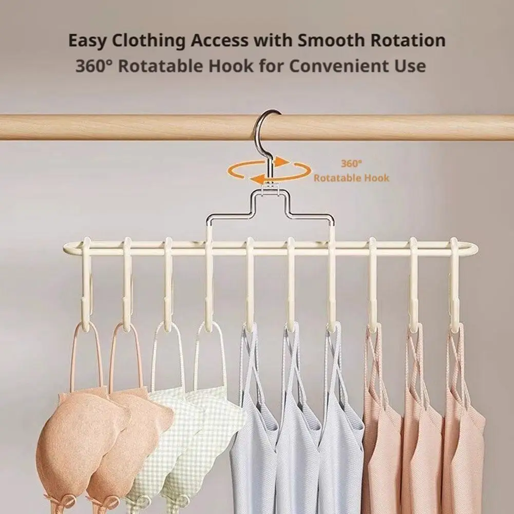 Organizer-Approved Multi-Function Lingerie Hanger Space-Saving Tank Top Bra Rack One Hook Multiple Slots Closet Storage view 5