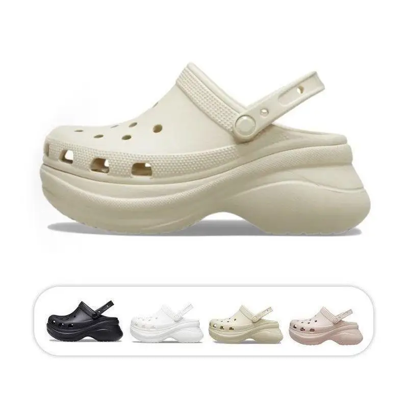 

Platform high-heeled sandals women hole shoes women outer wear one-word beach shoes home slippers women shoes bag head slippers