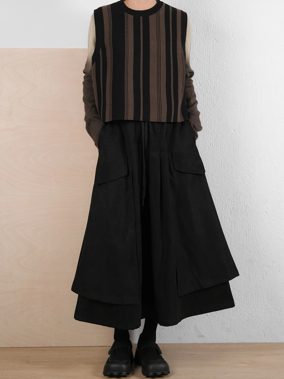 

Loose Fit Striped Knitted Vest Women's Sle round Ne Sweater Coat k Sle Versatile Autumn Winter New Arrival