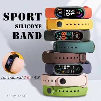 Xiaomi mi band 7 6 5 4 3 용 스트랩 miband 6 용 실리콘 팔찌 시계 액세서리 Mi Band 5 용 손목 밴드 Xiaomi band 7 스트랩