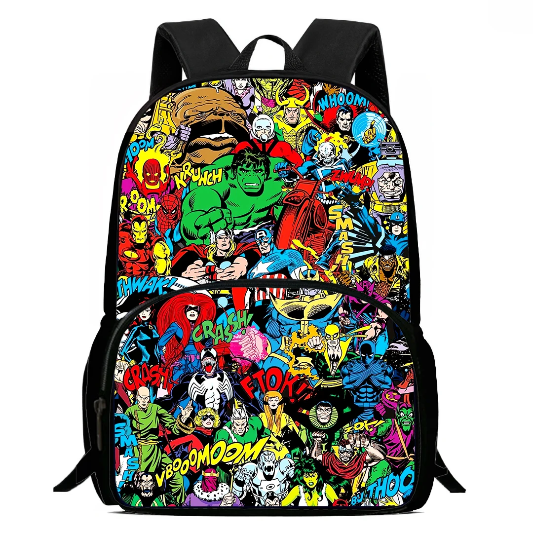 

Marvel Child School Backpack with Front Pocket,Cartoon Marvel School Bags for Boys Girls,Durable Kids Backpack for Pupil Student