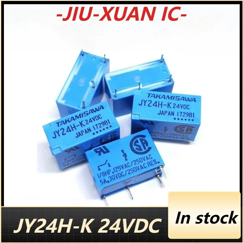 New 1pcs/lot JY24H-K 24VDC 4pins Single normally open 5A power relay