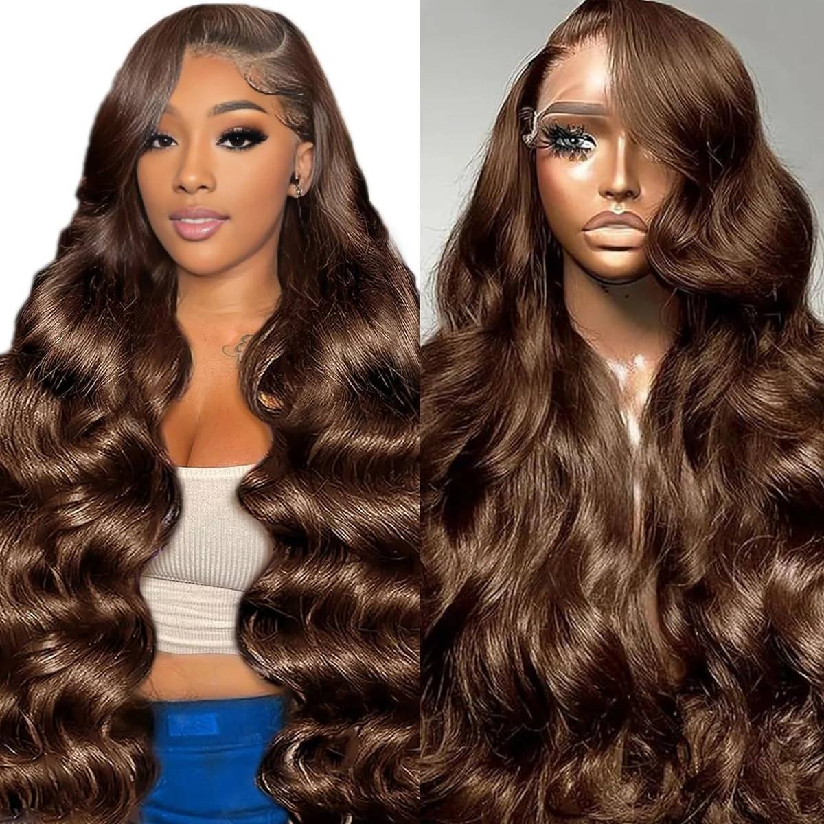 

Коричневый парик с шоколадными оттенками, 13x4, с кружевной передней частью, бразильские волосы, предварительно выщипанные, 13x6 HD кружевные фронтальные парики, коричневые парики с эффектом Body Wave, из натуральных человеческих волос, 200% плотность
