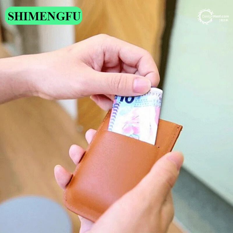 DAX V1 V2 V3 Leather Card Holder Mini Slim Portable Pulled Men Credit Card Wallet Color Gradient 5Card Money Purse Women Handbag