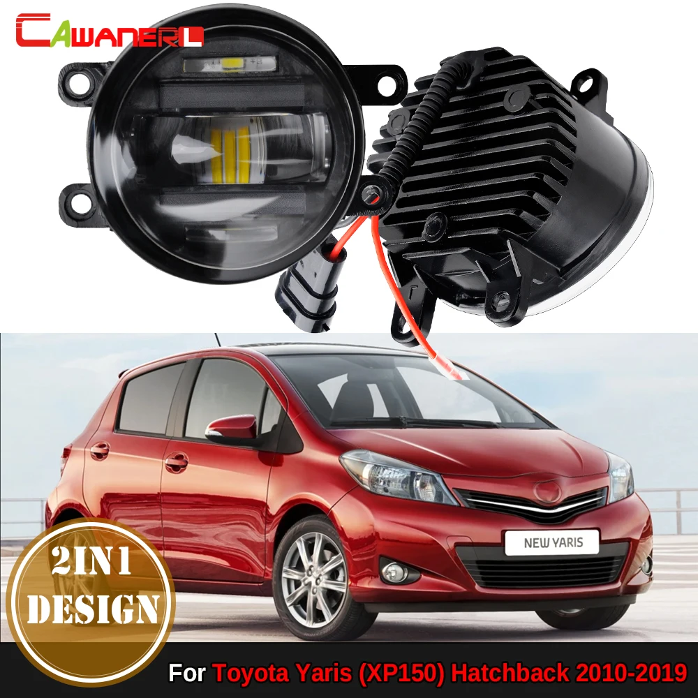 

2 X 36W Car Glass Lens LED Fog Light Assembly + Daytime Running Lamp DRL Function For Toyota Yaris (XP150) Hatchback 2010-2019