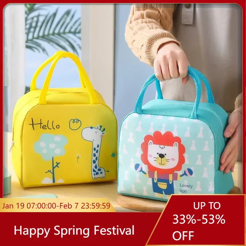 Portable Insulated Thermal Picnic Food Lunch Bag Box Cartoon Tote Food Fresh Cooler Bags Pouch For Women Girl Kids Children Gift