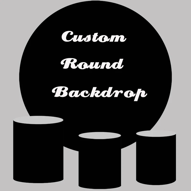 Mehofond Custom Round Circle Backdrop Birthday Party Baby Shower Photography Background Cylinder Plinth Covers Elastic Columns