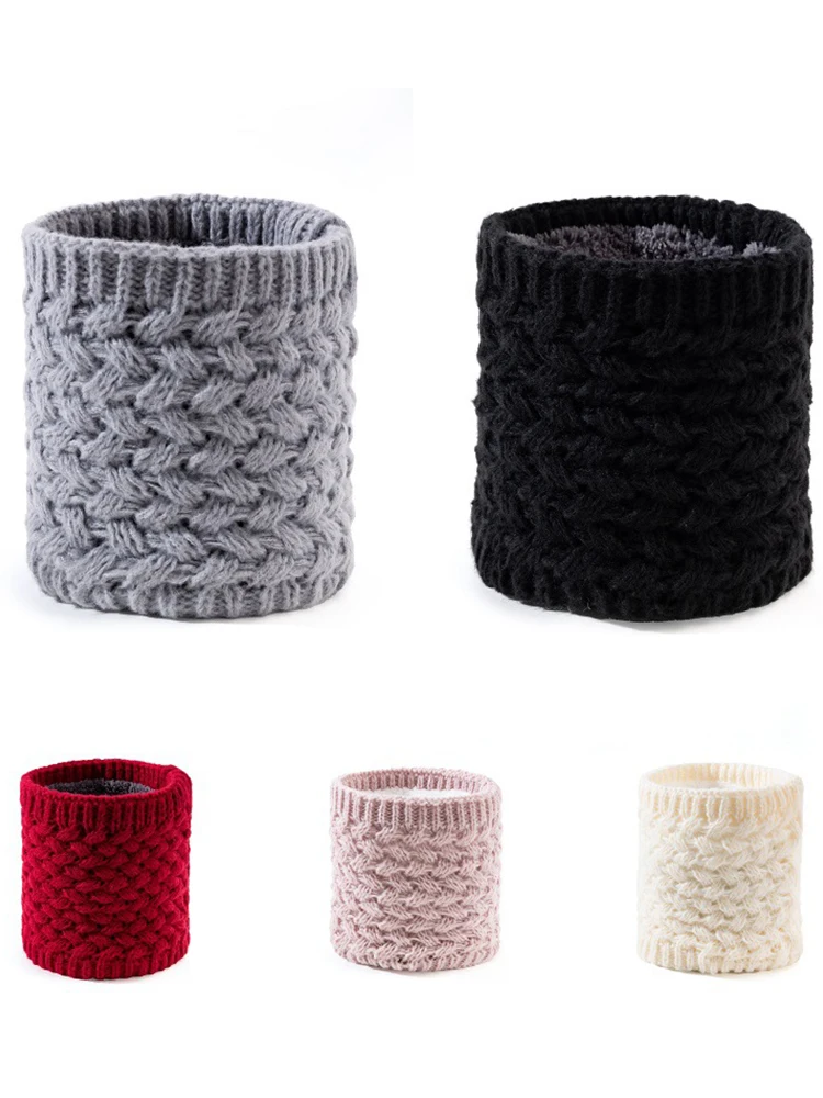 AliExpress YJSFG HOUSE Winter Warm Ring Scarf Women Solid Color Knitted Neck Warmer Outdoor Full Face Mask Snood Neck Scarves Bufanda Cycling Muffler