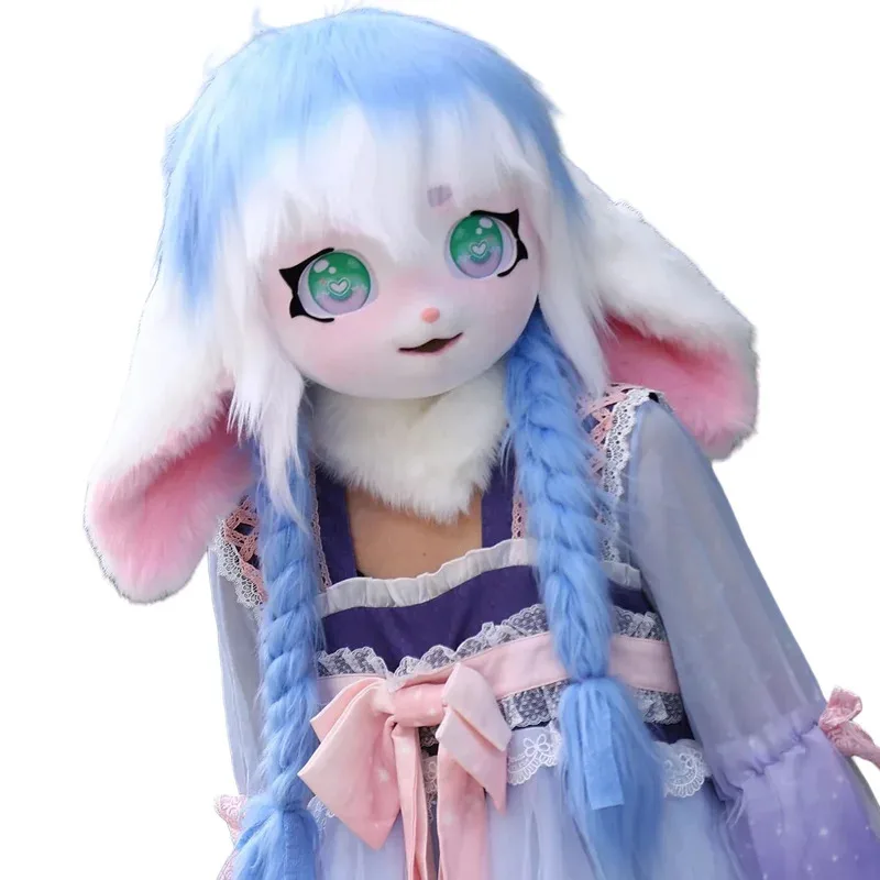 Fursuit 헤드셋 헤드 베이스 Comiket Furry Kig Kigurumi 동물 고양이 토끼 야수 마스크 코스프레 fffl1.
