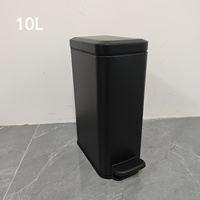 Stainless steel crevice trash can, foot pedal, silent, dirt resistant,10L large capacity,kitchen,bathroom,narrow seam storage
