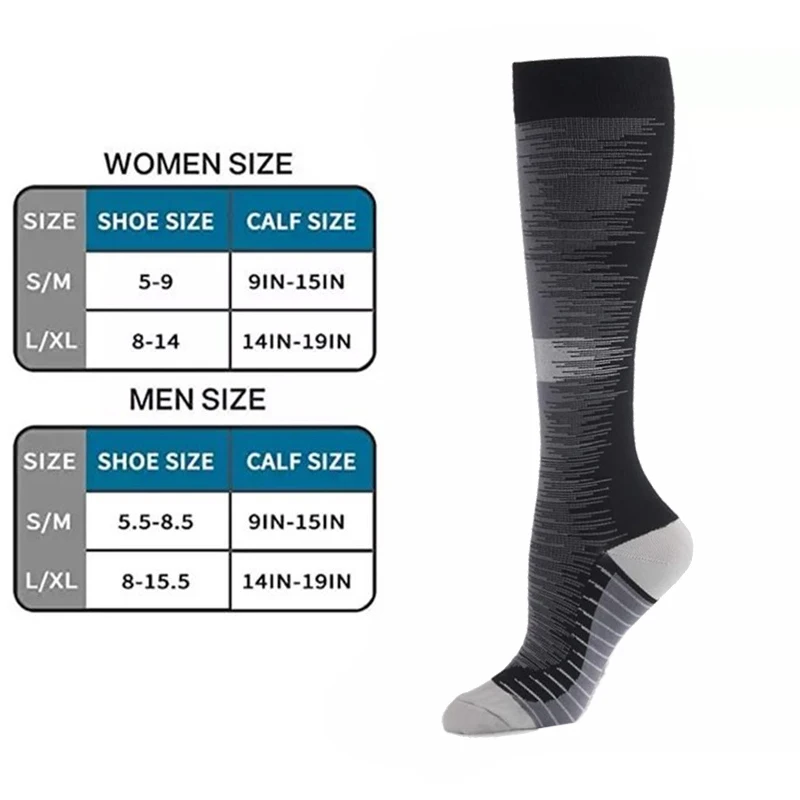 6 Styles Medical Althetic Compression Sock for Men Diabetes Varicose Veins Sports Socks for Running Cycling Travel Flight NS004