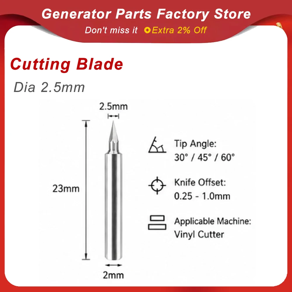 Dia 2.5mm Plotter Cutter Tip 30 45 60 Degree for GCC Expert 24LX AR-42 J5-132C 132S Vinyl Cutter