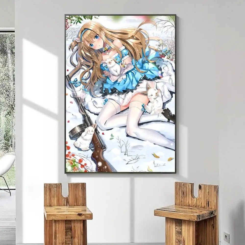 Jogo Suomi kp31 meninas frontline cartaz auto-adesivo arte adesivo de papel à prova dwaterproof água café casa bar sala decoração da parede