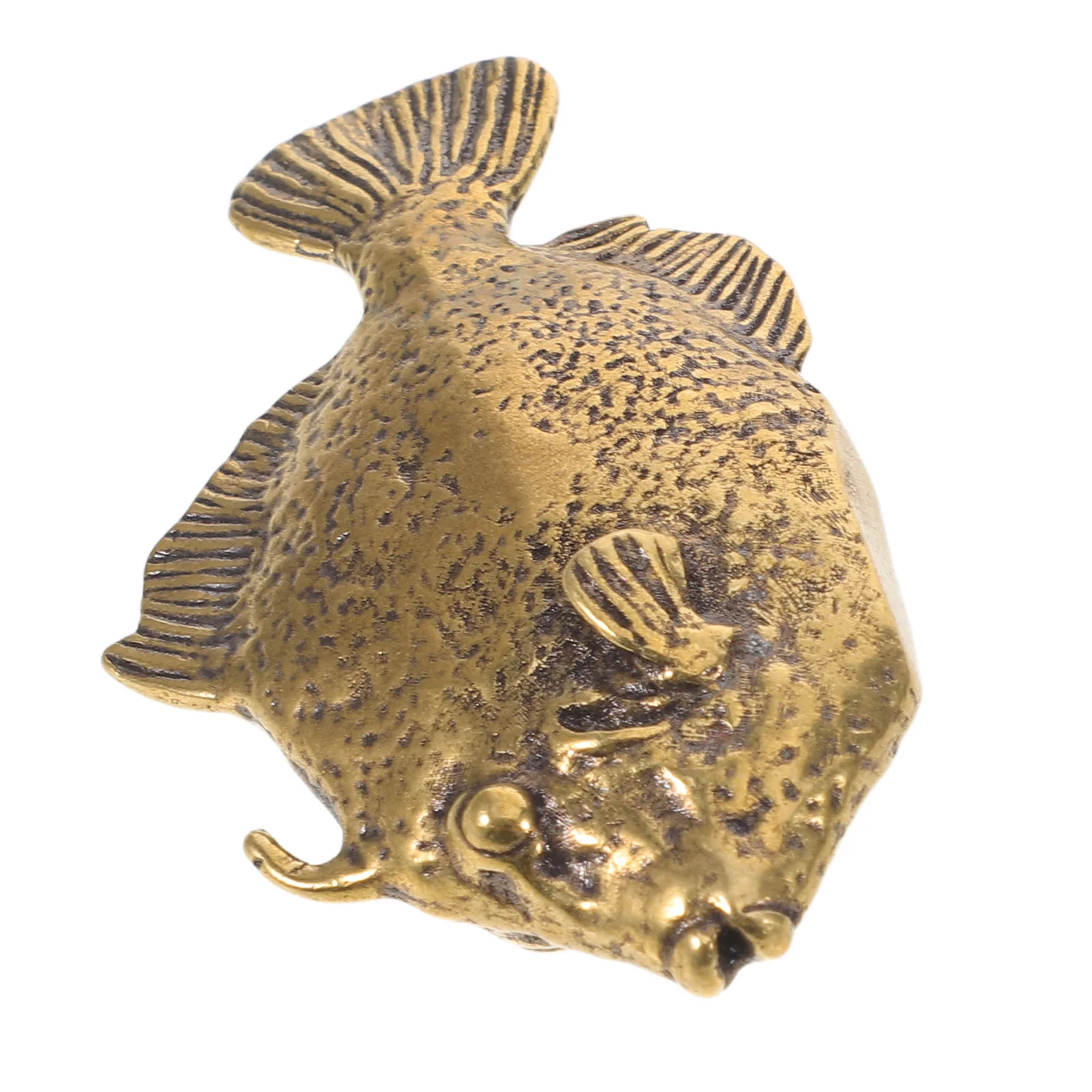 

Brass Metal Fish 2.79x1.65x0.67in Realistic Flowing Lines Sculpture Vintage Home Office Desk Decor Rustic Animal Accent