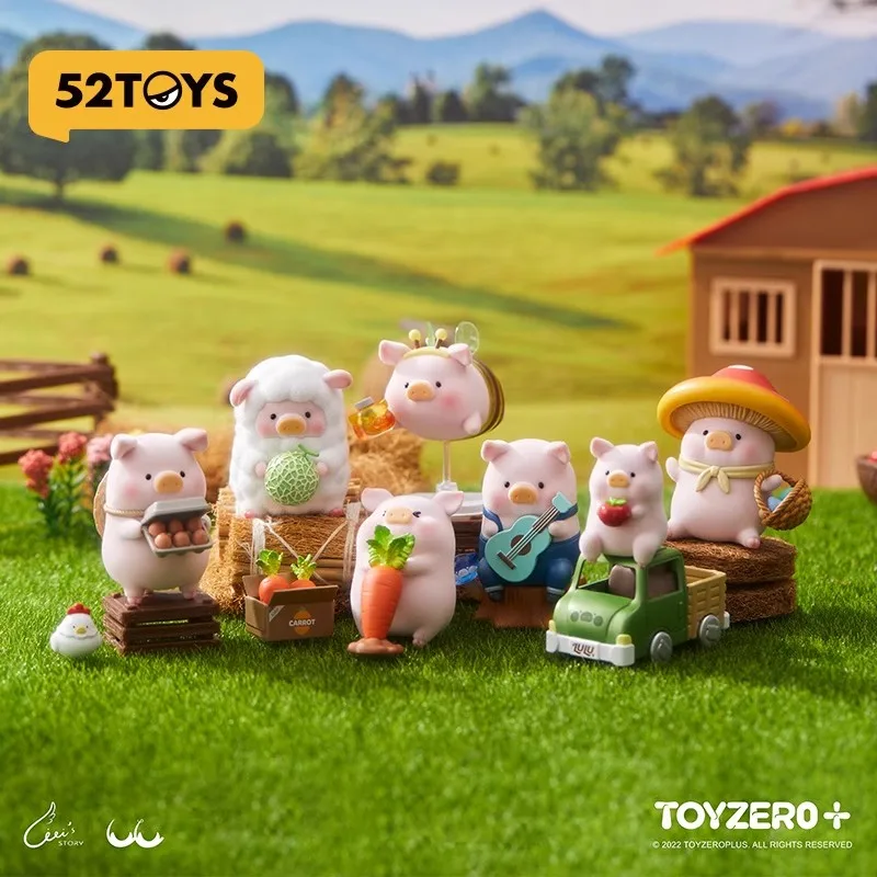 Lulu The Piggy My Sweet Farm Garden Series Blind Box Figure, Boîte Mystère, Ornements de Bureau pour Enfants, Original, 52 Jouets, Mode