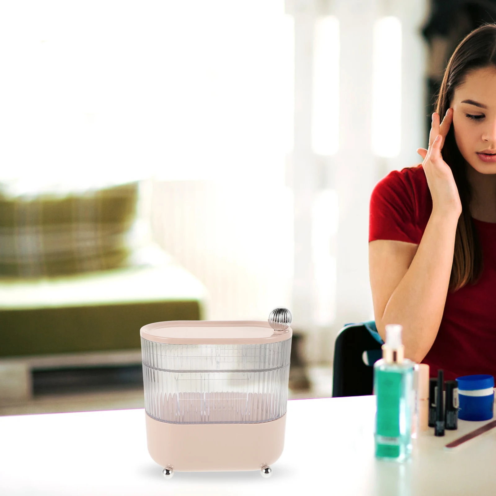 多層収納ボックスオーガナイザーヘアアクセサリーボビーピン口紅回転デスクトップ化粧ホルダー軽量