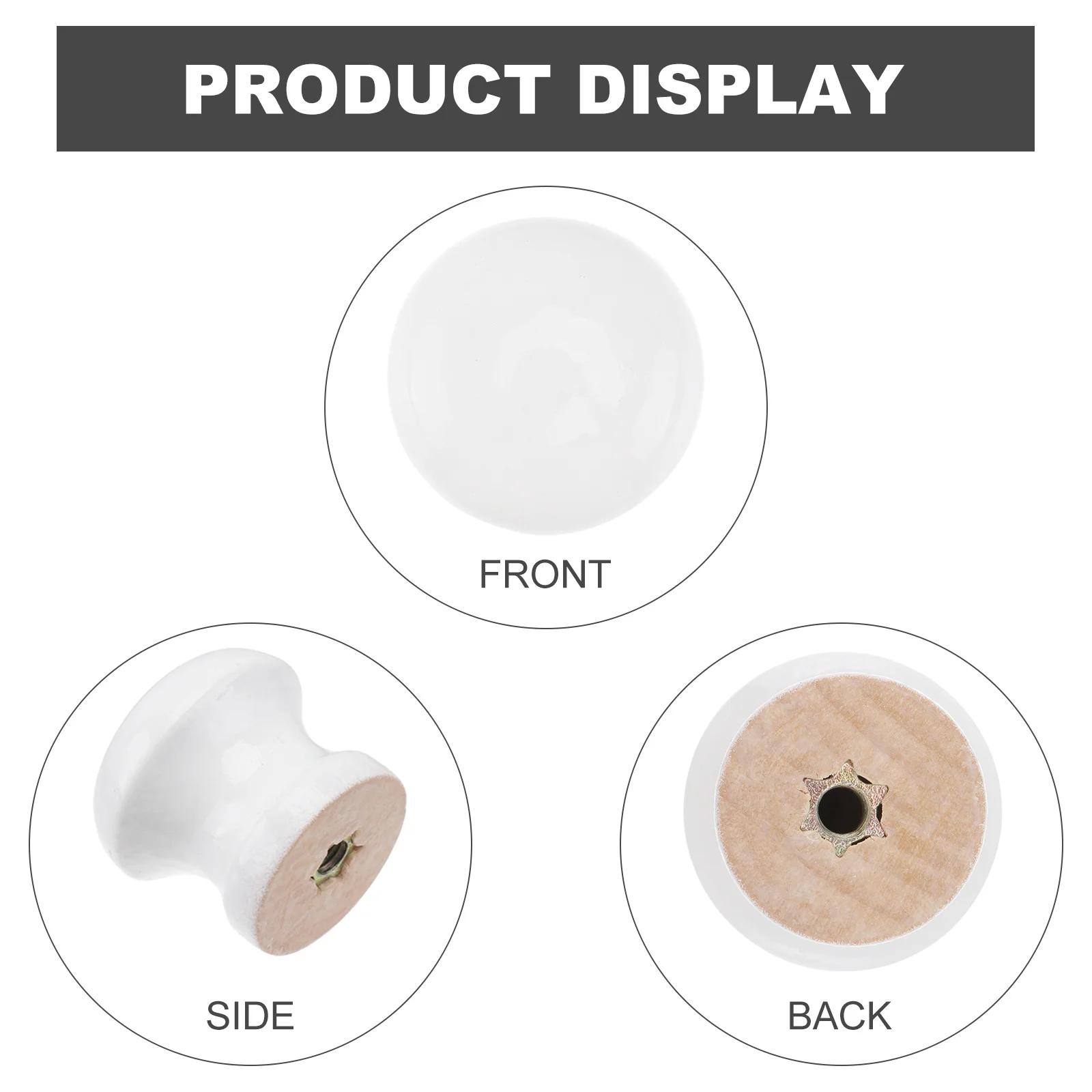 

10pcs Solid Wood Handle for Cabinet Door Knob Drawer Pull Furniture Hardware Smooth Touch Durable Contemporary Style