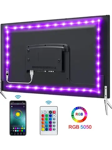 Tape Bluetooth USB LED Strip Light 5050 SMD 5V USB RGB Lights Flexible LED Lamp Tape Ribbon RGB Self-adhesive TV Desktop Diode
