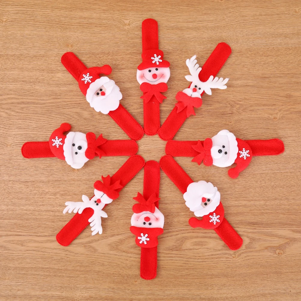 

Christmas Snap Bracelets Kids Lightweight Portable Wristbands Slap Lovely Ornament Holiday Decorating Festive Atmosphere Toy
