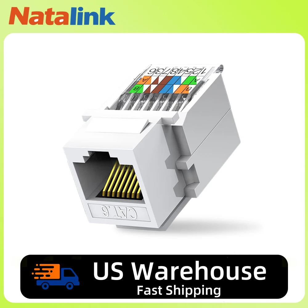 

Natalink Cat6 RJ45 без инструментов Keystone Jack Ethernet Женский модуль Сетевой перфораторный разъем (не совместим с патч-панелью)