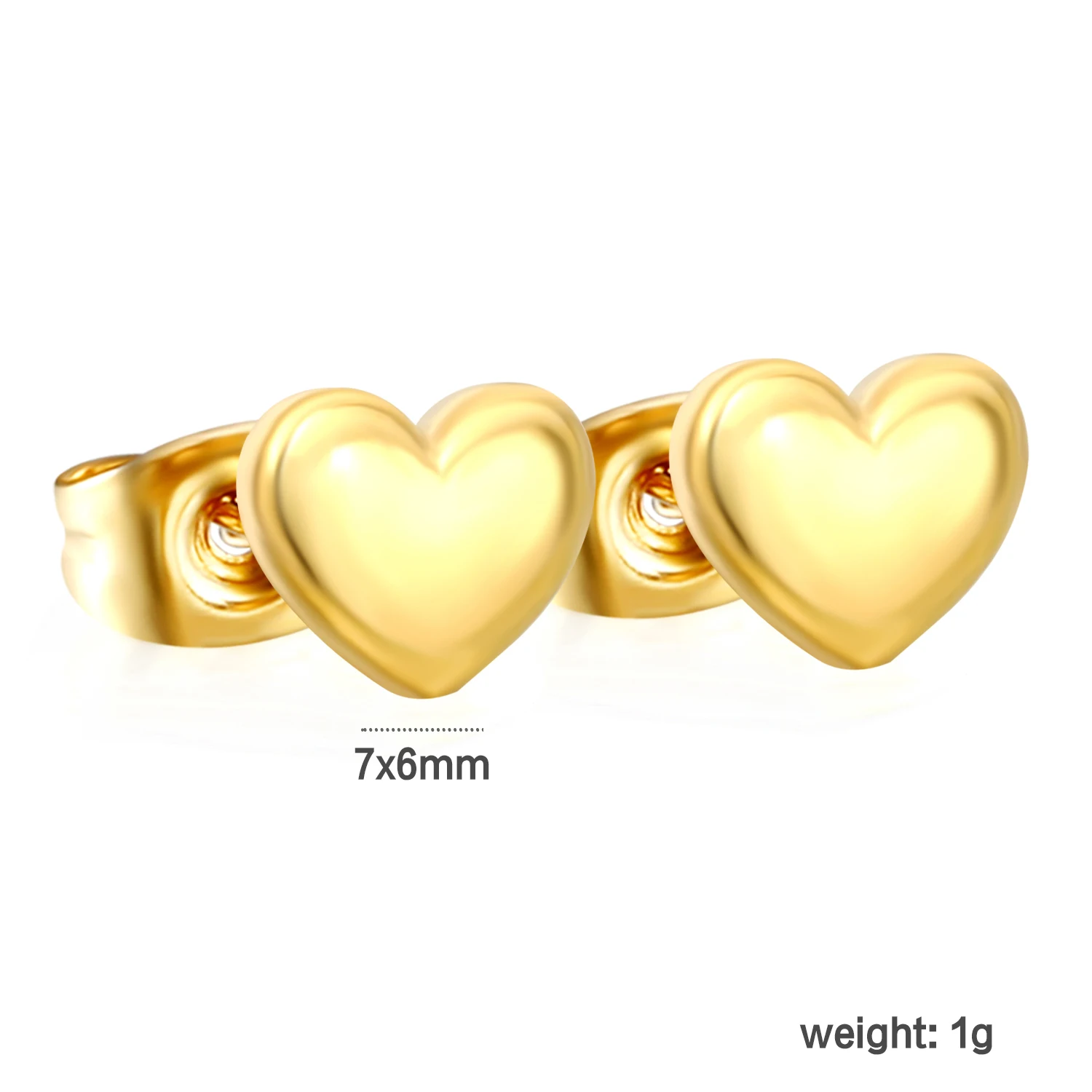 LUXUSTEEL Miniature Earrings Heart-Shaped Earring Set Women Stud Earrings Stainless Steel Female Earring Jewelry Wedding Gift