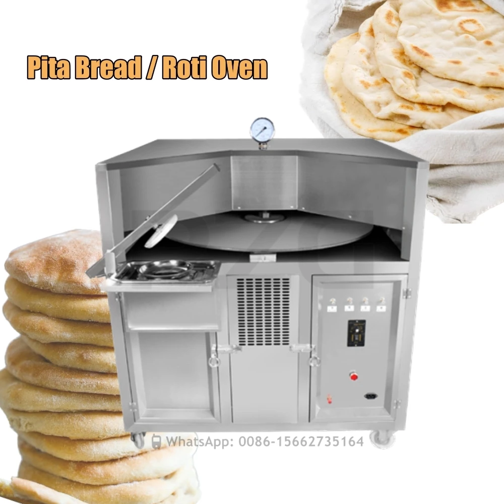Professional Flat Roti Making Machine Wheat Pita Bread Machines Naan Bread Baking Oven Machine Rotary Samoon Tandoori Oven