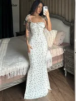 Hugcitar Women Elegant Floral Beach Vacation Bodycon Streetwear Long Dress 2026 Summer Clothes Wholesale Items For Business - Image 5