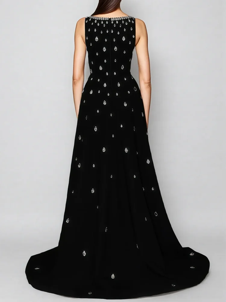 الكلاسيكية ساحة الياقة الديكور أكمام مستقيم فساتين السهرة الرسمية حزب الحفلة الراقصة حسب الطلب ﻿