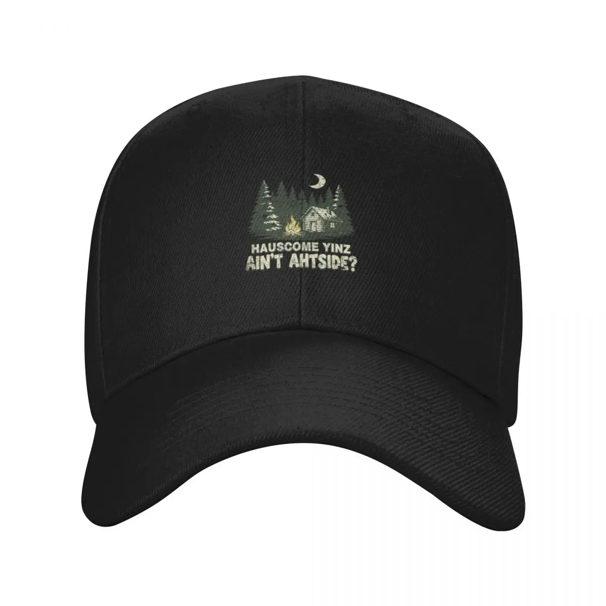 Fashion Vintage Cabin Camping Outdoor Nature Forest Funny Slang Design baseball cap Daily Outfits Men's Summer Cap