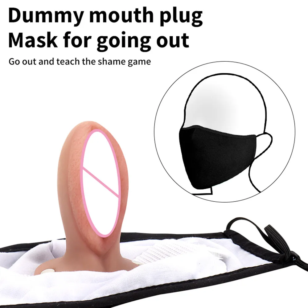 Removable Bdsm Mask Gag Fetish Penis Mask Dildo Mouth Gag Bondage Mask deeldo Accessories Slave submissive Mouth Plug adults toy