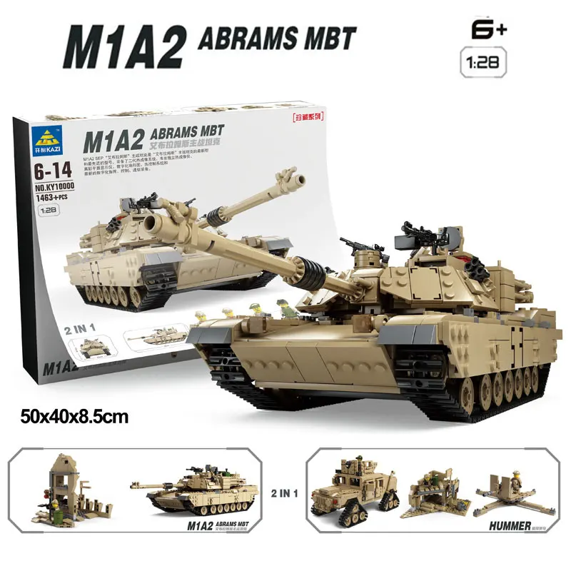 

1463 шт. 2 в 1 военный гусеничный Hummer M1A2 тактический танк строительные блоки с 5 фигурками солдата кирпичи игрушки подарки для мальчиков и детей