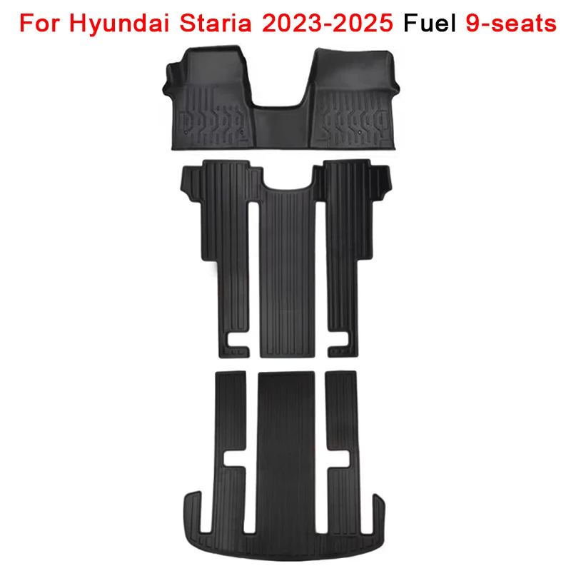 

Автомобильные коврики для Hyundai Staria 2023 2024 2025, 9-местные, из TPE, черные, водонепроницаемые, всепогодные, для леворульных автомобилей