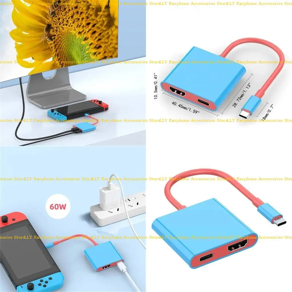 

462E Small USB C to HDTV Adapters USB C to 4K HDTV Output Converters Simple Docking USB C Hubs Easy Device Connection