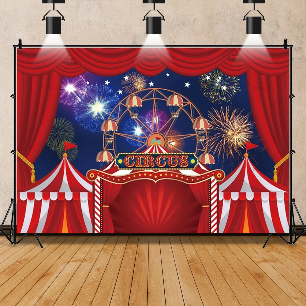 Circus Clown Theme Party Background Newborn Birthday Carnival Customized Photography Photo Balloon Ferris Wheel Decoration