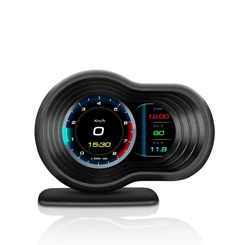 Rastreador de dispositivo de seguimiento de ubicación GPS F9-BT negro HUD con alarma de exceso de velocidad de escaneo OBD2