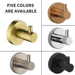Stainless Steel Towel Hooks for Bathroom Wall Mount Heavy Duty Door Hanger Towel Robe Hook Cloths Coat Hook Rose Gold Chrome
